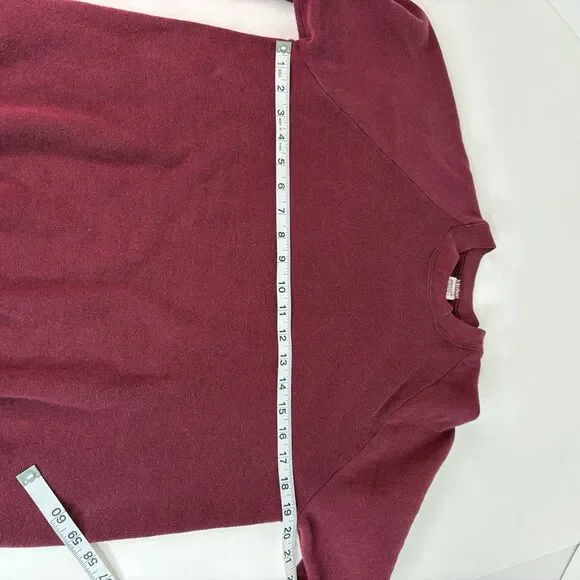 Vintage 1980s Jerzees By Russell Crewneck Sweatshirt Large Red/maroon, Blank USA - Picture 5 of 7